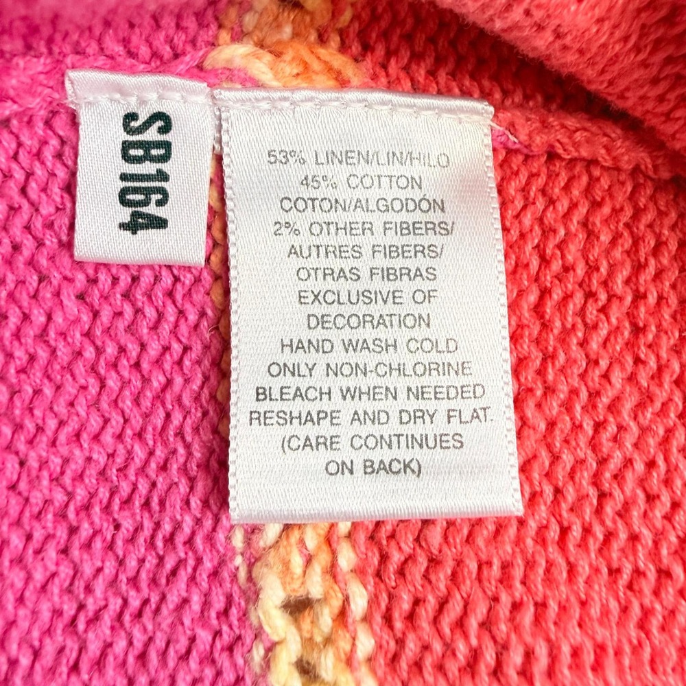 Susan Bristol VTG 1999 L Floral Embroidered Linen Blend Knit Vest Pink SB164 - Picture 5 of 13